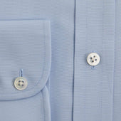 Contemporary Fit Plain Cotton Shirt With Classic Collar Two Button Cuff