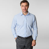 Contemporary Fit Plain Cotton Shirt With Classic Collar Two Button Cuff