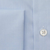 Contemporary Fit Plain Fine Twill Cotton Shirt With Classic Collar Double Cuff