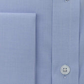 Contemporary Fit Plain Sea Island Quality Cotton Shirt With Classic Collar Double Cuff