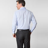 Contemporary Fit Plain Sea Island Quality Cotton Shirt With Classic Collar Two Button Cuff