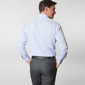 Contemporary Fit Plain Sea Island Quality Cotton Shirt With Cut Away Collar Double Cuff