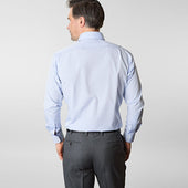 Contemporary Fit Plain Sea Island Quality Cotton Shirt With Cut Away Collar Two Button Cuff