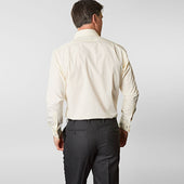 Contemporary Fit Plain Cotton Poplin Shirt With Classic Collar Double Cuff