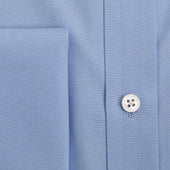 Contemporary Fit Plain Light Cotton Shirt With Classic Collar Double Cuff