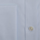 Contemporary Fit Plain Light Sea Island Quality Cotton Twill Shirt With Classic Collar Double Cuff