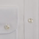 Contemporary Fit Plain Cotton Poplin Shirt With Cut Away Collar Two Button Cuff