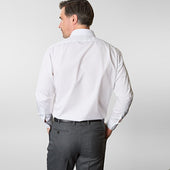 Contemporary Fit Plain Cotton Shirt With Classic Collar Two Button Cuff
