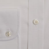 Contemporary Fit Plain Cotton Shirt With Classic Collar Two Button Cuff