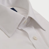 Contemporary Fit Plain Cotton Shirt With Classic Collar Two Button Cuff