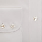 Contemporary Fit Plain Sea Island Quality Cotton Shirt With Classic Collar Two Button Cuff