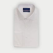 Contemporary Fit Plain Sea Island Quality Cotton Shirt With Cut Away Collar Double Cuff