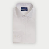 Contemporary Fit Plain Sea Island Quality Cotton Shirt With Cut Away Collar Two Button Cuff