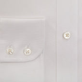 Contemporary Fit Plain Sea Island Quality Cotton Shirt With Cut Away Collar Two Button Cuff