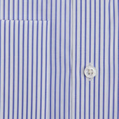 Contemporary Fit Stripe Sea Island Quality Cotton Shirt With Classic Collar Double Cuff
