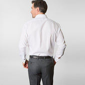 Contemporary Fit Fine Twill Sea Island Quality Cotton Shirt With Classic Collar Double Cuff