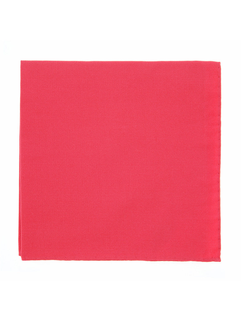 Coral Pink Pocket Square In Silk