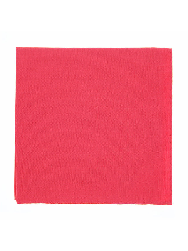 Coral pink pocket square in silk