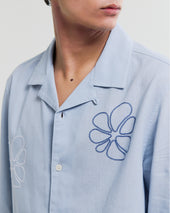 Corey Cross Stitch Doodle Cotton Linen Shirt