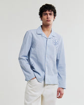 Corey Cross Stitch Doodle Cotton Linen Shirt