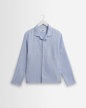 Corey - Bright Blue Cotton Twisted Stripe Shirt