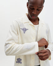 Corey And Blue Doodle Cotton Seersucker Shirt