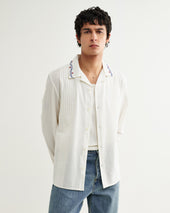 Corey Pintuck Border Cotton Linen Shirt