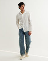 Corey Pintuck Border Cotton Linen Shirt