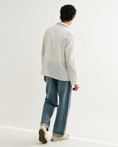 Corey Pintuck Border Cotton Linen Shirt