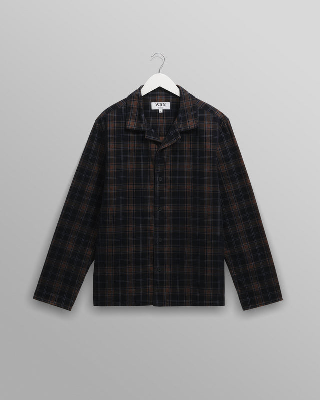 Corey - Navy And Multicolour Check Corduroy Shirt