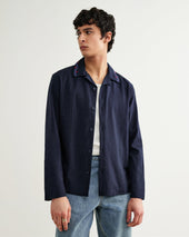 Corey Pintuck Border Cotton Linen Shirt
