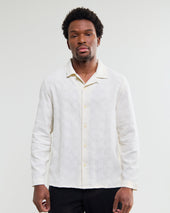 Corey Off White Dobby Check Cotton Shirt