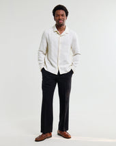 Corey Off White Dobby Check Cotton Shirt