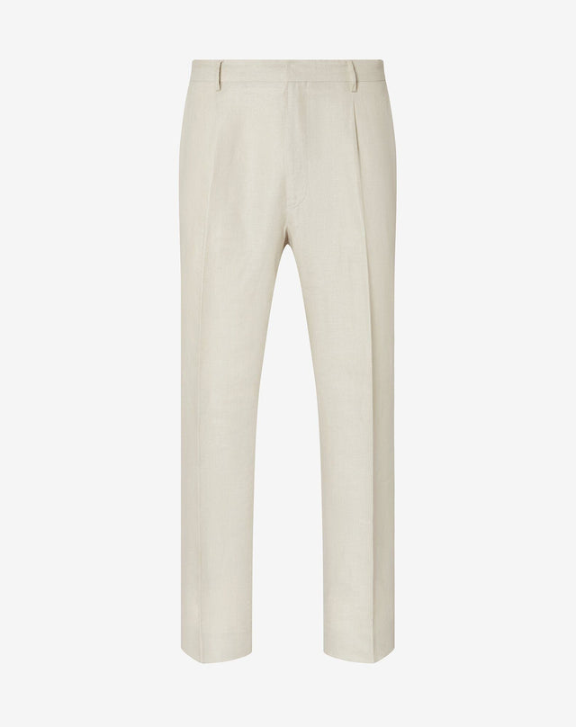 Pants color avorio in puro lino