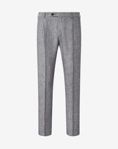 Pants 1 Pince In Chambray Di Puro Lino