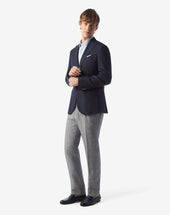 Pants 1 Pince In Chambray Di Puro Lino