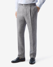Pants 1 Pince In Chambray Di Puro Lino