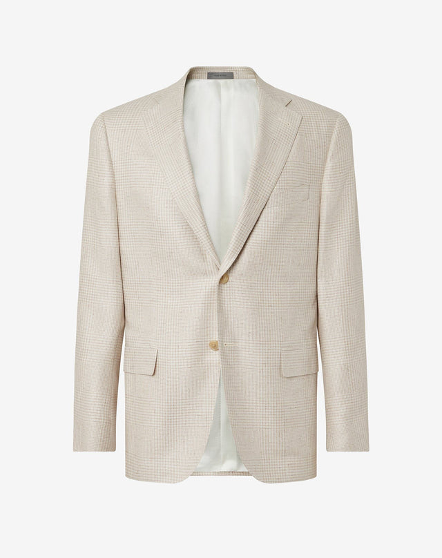 Jacket color neutro in pura seta
