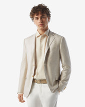 Jacket Color Neutro In Pura Seta