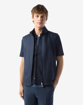 Gilet Navy In Puro Lino Reversibile