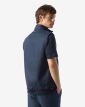 Gilet Navy In Puro Lino Reversibile
