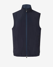 Gilet Navy In Puro Lino Reversibile