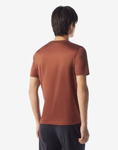 T Shirt Girocollo Terra Bruciata In Puro Cotone