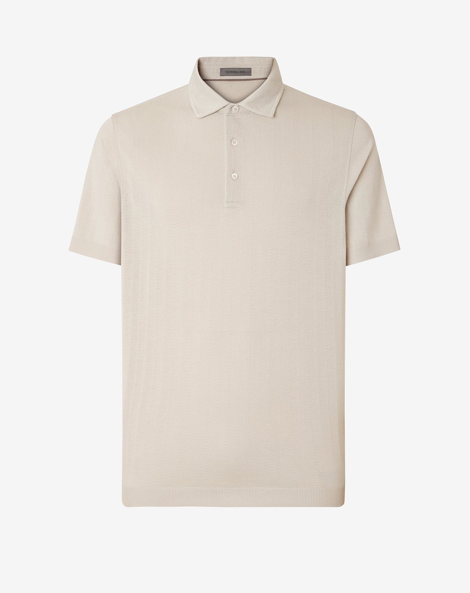 Polo Con Bottoni Naturale In Filo Di Scozia