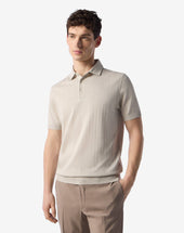 Polo Con Bottoni Naturale In Filo Di Scozia