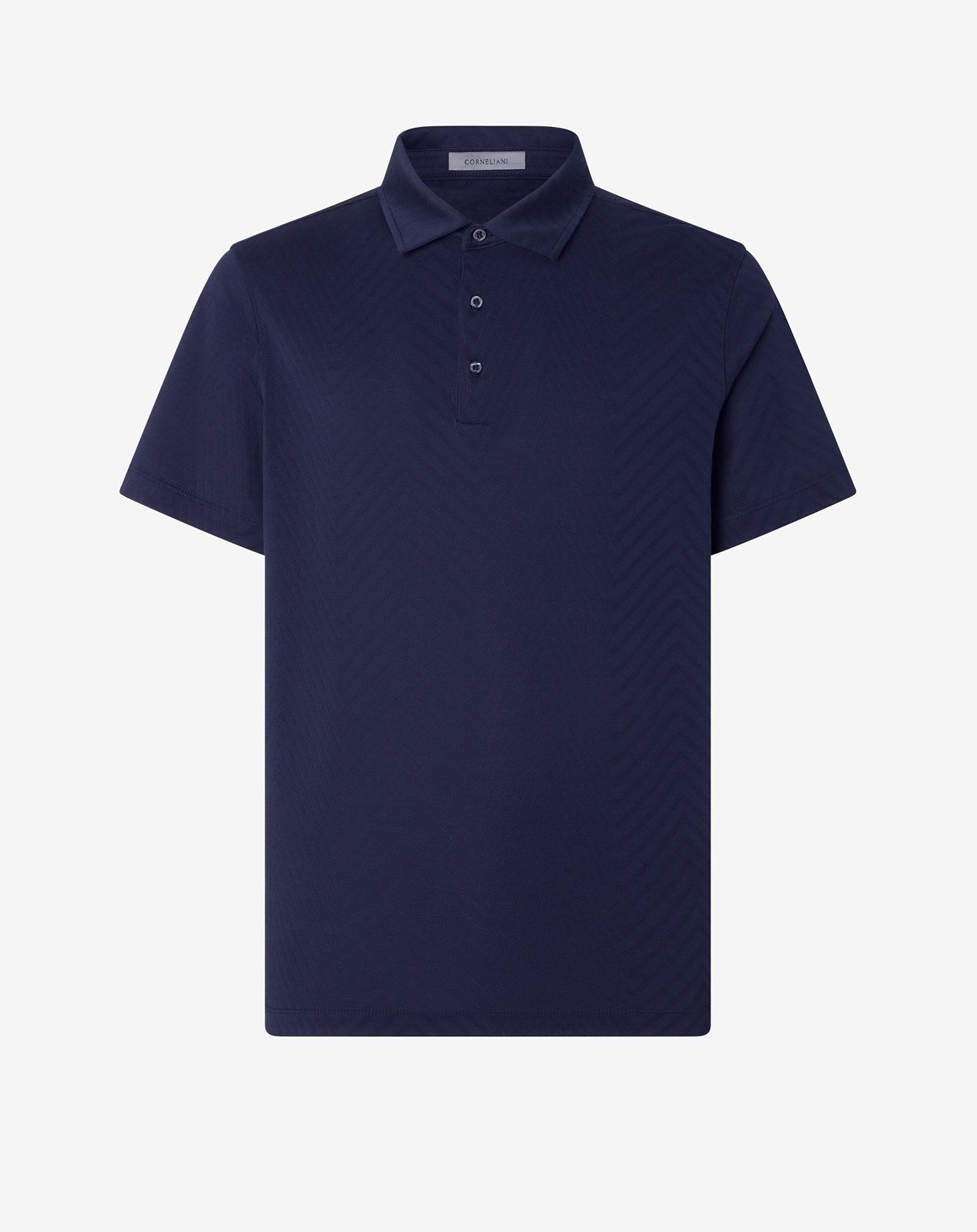 Polo con bottoni blu in filo di Scozia