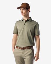 Polo Con Bottoni Color Salvia In Filo Di Scozia