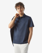 Polo Con Bottoni Denim In Filo Di Scozia