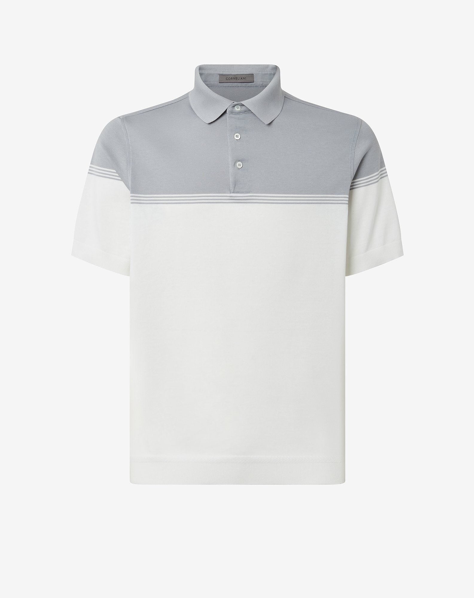 Polo Con Bottoni Bianco In Filo Di Scozia