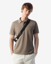 Polo Con Bottoni In Piquet Di Cotone Compact